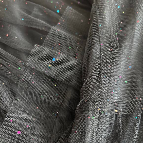 Cocktail evening DATE NIGHT dress by Crystal Doll layer glitter sequin tulle M - Picture 9 of 16